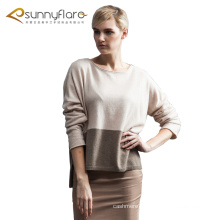 Hot selling pure cashmere two colour sweater design for women